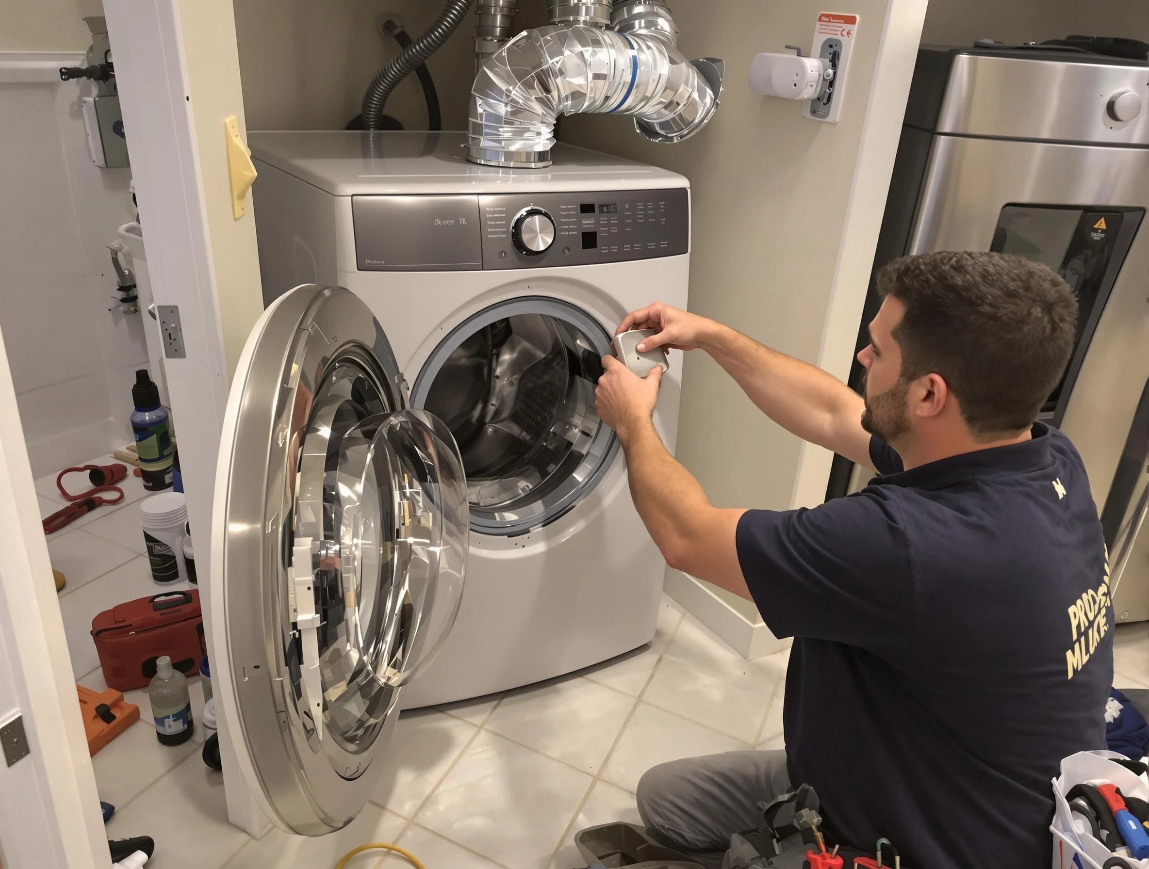 Atlanta Dryer Vent Cleaning technician performing precise dryer vent hose installation in Atlanta