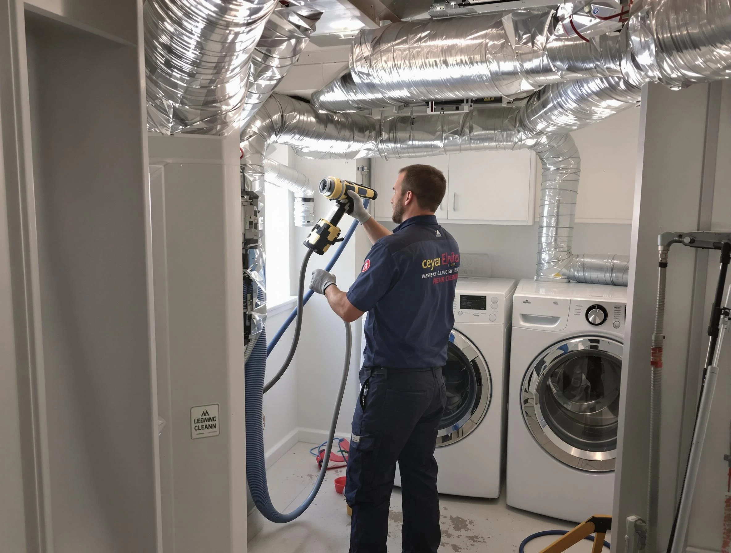 Atlanta Dryer Vent Cleaning specialist using advanced equipment for thorough duct cleaning in Atlanta
