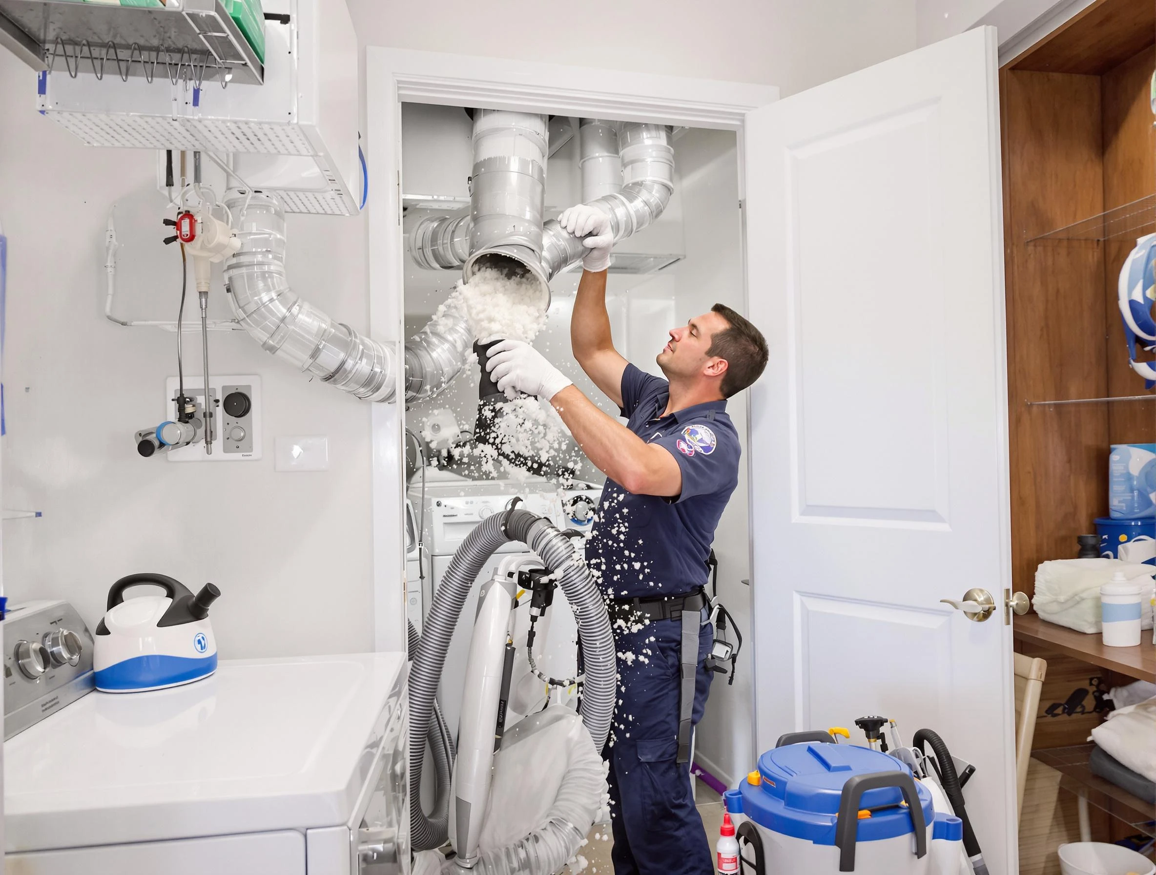 Atlanta Dryer Vent Cleaning technician delivering thorough residential dryer vent cleaning service in Atlanta